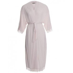 Халат жіночий Pretty You London Bamboo Lace Kimono-Powder M-L Пудровий (5056372010678) (1003517)