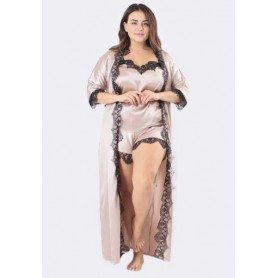 Халат Бьянка Батал Ghazel 17111-44/88 Натуральний 60 (1008382)