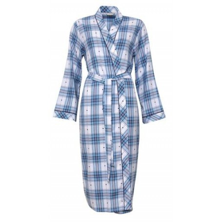Халат жіночий Cyberjammies Stella 4620 12 M Білий у синю клітку (5051877322768) (1025595)