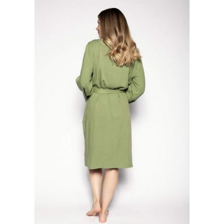 Халат жіночий Cyberjammies Natalie 4808 8 XS Зелений з малюнком в ялинку (5051877340190) (1025589)