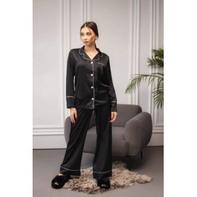 Пижама с рубашкой и брюками шелк армани Черный XS (1037162)