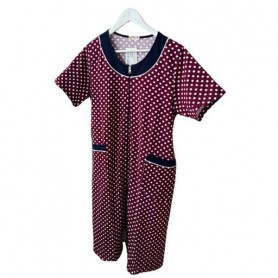 Халат женский хлопковый бордовый Горошек 9XL Samo TKH4 (1049804)