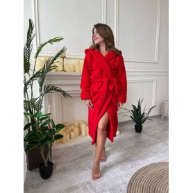 Халат женский махровый S Красный (П4К-al-halat-004) (1006564)
