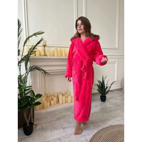 Халат женский махровый M Ярко-розовый (П4К-al-halat-013-02) (1006535)