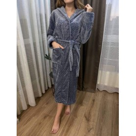 Халат женский велюровый XL Синий (П4К-post-halat-001-04) (1009471)