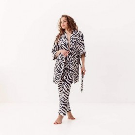 Комплект женский из плюшевого велюра штаны и халат Зебра 3408_XL 15918 XL (1087476)