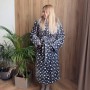 Халат женский плюшевый серый с сердечками 54-56 р H46 Ananasko (1028713)