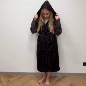 Халат унисекс плюшевый баклажановый 58-60 р H35 Ananasko (1027877)