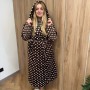 Халат женский плюшевый коричневый в горошек 58-60 р H37 Ananasko (1016460)