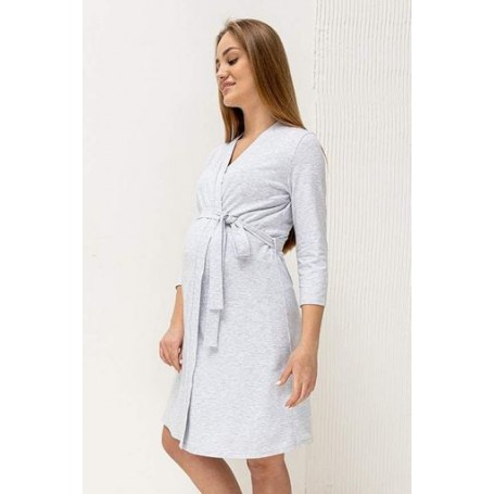 Халат для вагітних Yula mama Mone NW-4.7.3 Сірий XL (20869) (986412)