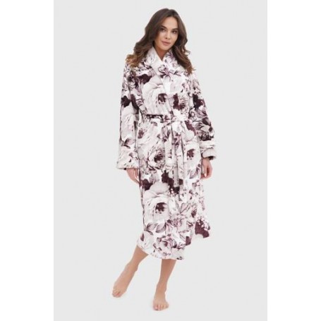 Жіночий халат German Volf 276490294 L Біло-коричневий (2113414161) (1027927)