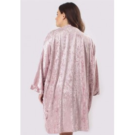 Комплект Мелісса Ghazel 17111-67 Рожевий халат/Чорний пеньюар 46 (1038931)