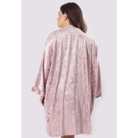Комплект Мелісса Ghazel 17111-67 Рожевий халат/Чорний пеньюар 46 (1038931)