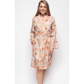 Халат жіночий Cyberjammies Sage 9593 18 2XL Бежевий з принтом метелика (5051877442405) (1006381)