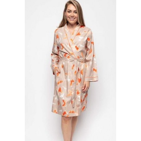 Халат жіночий Cyberjammies Sage 9593 18 2XL Бежевий з принтом метелика (5051877442405) (1006381)