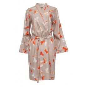 Халат жіночий Cyberjammies Sage 9593 16 XL Бежевий з принтом метелика (5051877442399) (1006380)