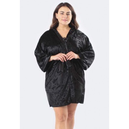 Халат Крісті Батал Ghazel 17111-80/88 Чорний 60 (1009448)