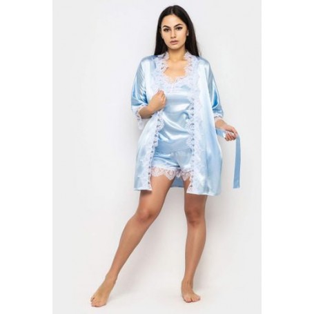 Халат Клара Ghazel 17111-08 Блакитний/Білий 48 (1008305)