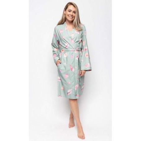 Халат жіночий Cyberjammies Coral 9679 14 L М'ятний з принтом мушлі (5051877447035) (1003538)