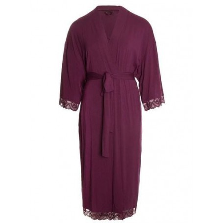 Халат жіночий Pretty You London Bamboo Lace Kimono-Bordeaux M-L Бордовий (5056372015925) (1003514)