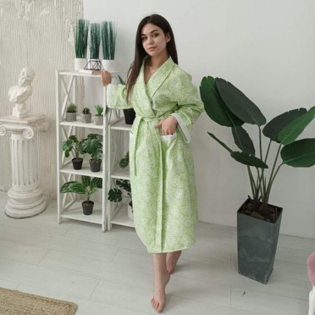 Вафельний халат Luxyart Кімоно розмір (54-56) XL 100% бавовна (LUX-114) (988977)