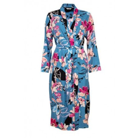 Халат жіночий Cyberjammies Hannah 4729 14 L Бірюзовий з квітковим принтом (5051877335561) (1026604)