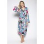 Халат жіночий Cyberjammies Hannah 4729 14 L Бірюзовий з квітковим принтом (5051877335561) (1026604)