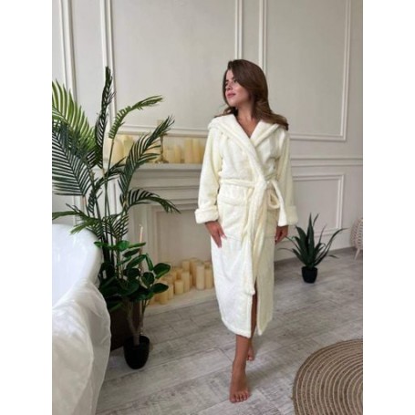 Халат женский махровый S Молочный (П4К-al-halat-009) (1006565)