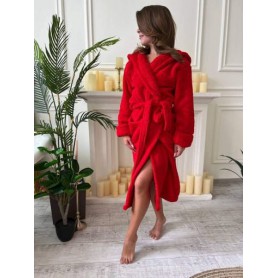 Халат женский махровый L Красный (П4К-al-halat-004-03) (1006523)