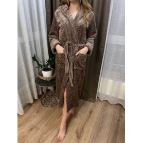 Халат женский велюровый M Коричневый (П4К-post-halat-002-02) (1009466)