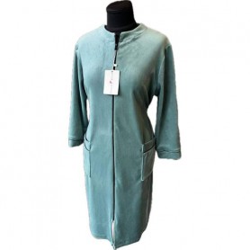 Халат велюровый женский для дома 60 Голубой (П4К-batal-velur-004-06) (995537)