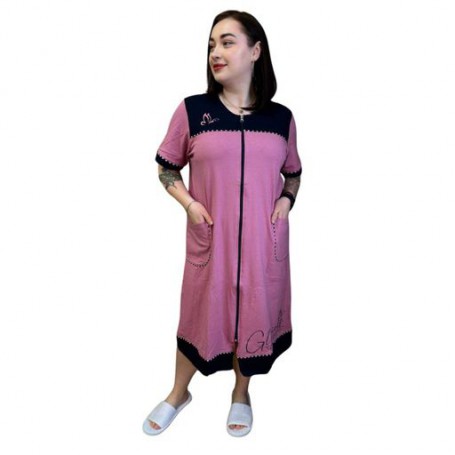 Халат женский хлопковый розовый Надпись 8XL Samo 31149 (1048592)