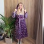 Халат женский плюшевый фиолетовый с сердечками 58-60 р H45 Ananasko (1026535)