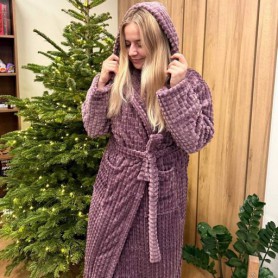 Халат женский плюшевый фиолетовый 54-56 р H50 Ananasko (1037422)