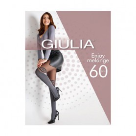 Колготки женские Giulia Enjoy Melange 60 DEN Dark Grey Melange с имитацией чулок, размер 3