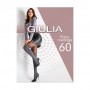 Колготки женские Giulia Enjoy Melange 60 DEN Dark Grey Melange с имитацией чулок, размер 3