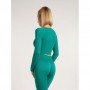 Спортивный топ женский Giulia Crop Top Rib с длинным рукавом, в рубчик, Emerald, размер универсальный 0