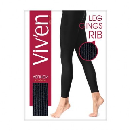 Леггинсы женские Viven petty Leggings Rib в рубчик, черные, размер S/M