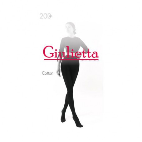 Колготки женские Giulietta Calze Collants Cotton 200 DEN Nero размер 2