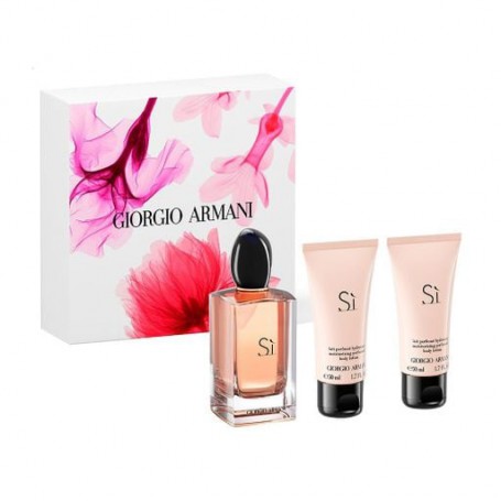 Парфюмированный набор женский Giorgio Armani Si Set (парфюмированная вода, 100 мл + гель для душа, 50 мл + лосьон, 50 мл)