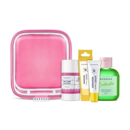 Набор Mermade (дезодорант, 50 г + гель для душа, 100 мл + бальзам для губ, 10 г + косметичка, 1 шт)