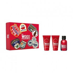 Парфюмированный набор женский Dsquared2 Red Wood Pour Femme (туалетная вода, 50 мл + лосьон для тела, 50 мл + гель для душа, 50 