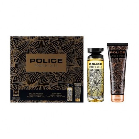Парфюмированный набор женский Police Amber Gold (туалетная вода, 100 мл + лосьон, 125 мл)
