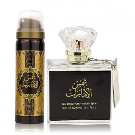 Парфюмированный набор женский Ard Al Zaafaran Shams Al Emarat (парфюмированная вода, 100 мл + дезодорант-спрей, 50 мл)