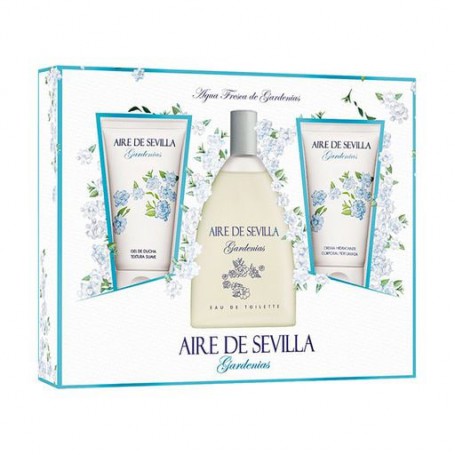 Парфюмированный набор женский Instituto Espanol Aire De Sevilla Gardenias (туалетная вода, 150 мл + крем для тела, 150 мл + гель