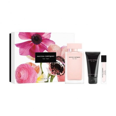 Парфюмированный набор женский Narciso Rodriguez For Her (парфюмированная вода, 100 мл + парфюмированная вода, 10 мл + лосьон, 50