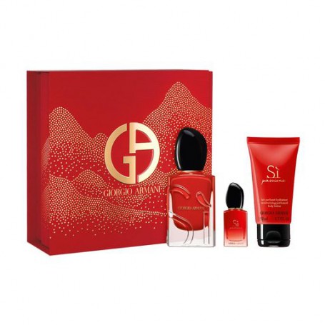 Парфюмированный набор женский Giorgio Armani Si Passione (парфюмированная вода, 50 мл + парфюмированная вода, 7 мл + лосьон для 