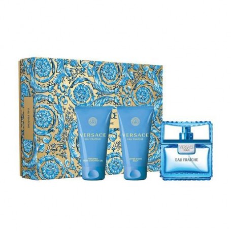 Парфюмированный набор Versace Man Eau Fraiche чоловічий (туалетная вода, 50 мл + гель для душу, 50 мл + бальзам после бритья, 50
