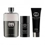 Парфюмированный набор мужской Gucci Guilty Pour Homme (туалетная вода, 90 мл + гель для душа, 50 мл + дезодорант-стик, 75 мл)