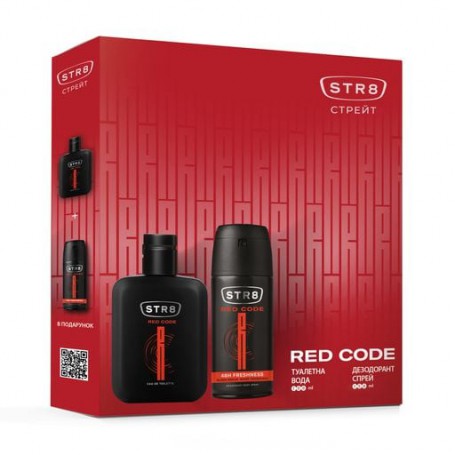 Парфюмированный набор мужской STR8 Red Code (туалетная вода, 100 мл + дезодорант-спрей, 150 мл)